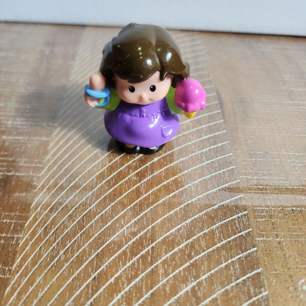 Fisher Price Little People Girl Purple‎ Dress Ice Cream Cone Figure Mattel 2008